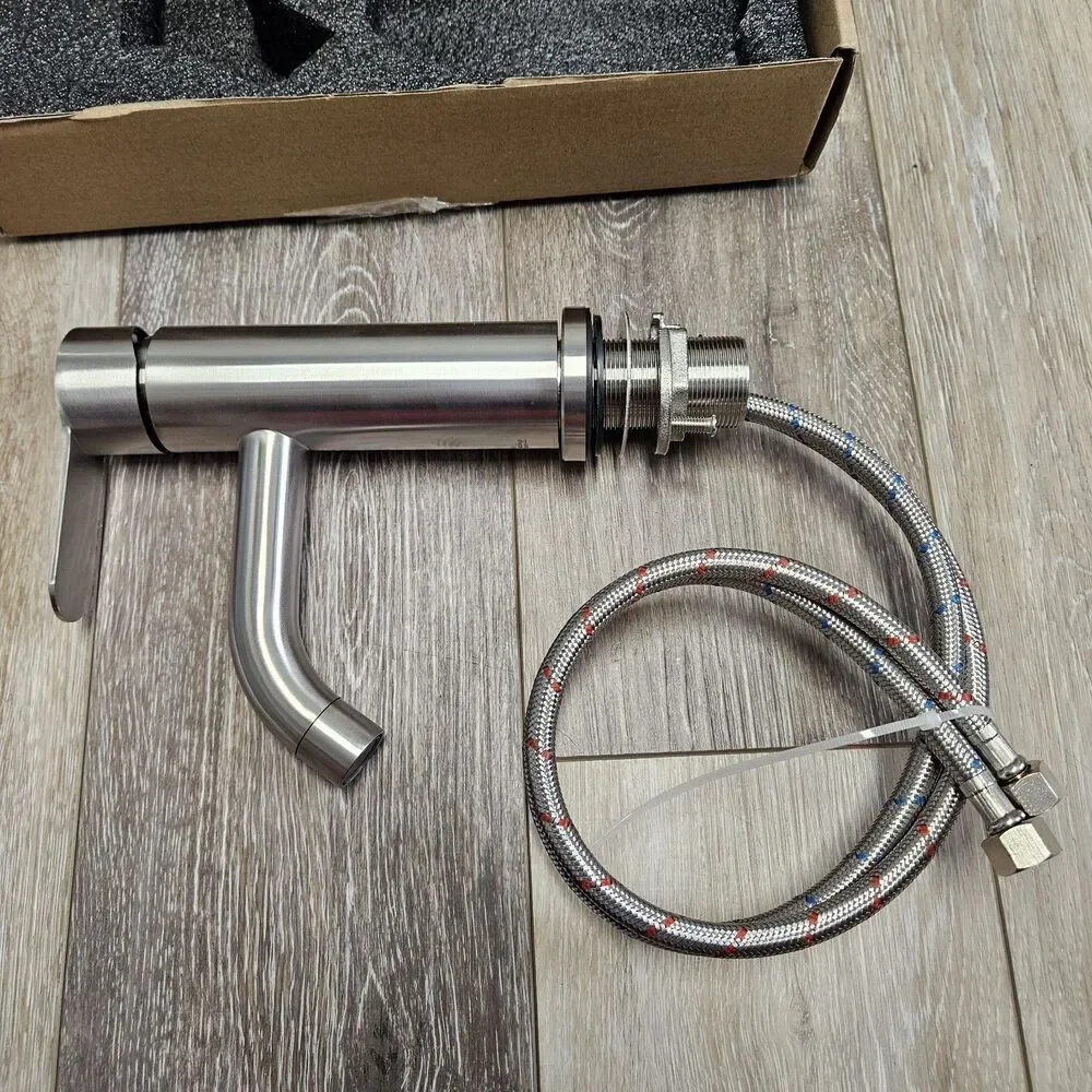 Amazing Force Single Handle Bathroom Faucet Stainless Steel Brushed Nickel